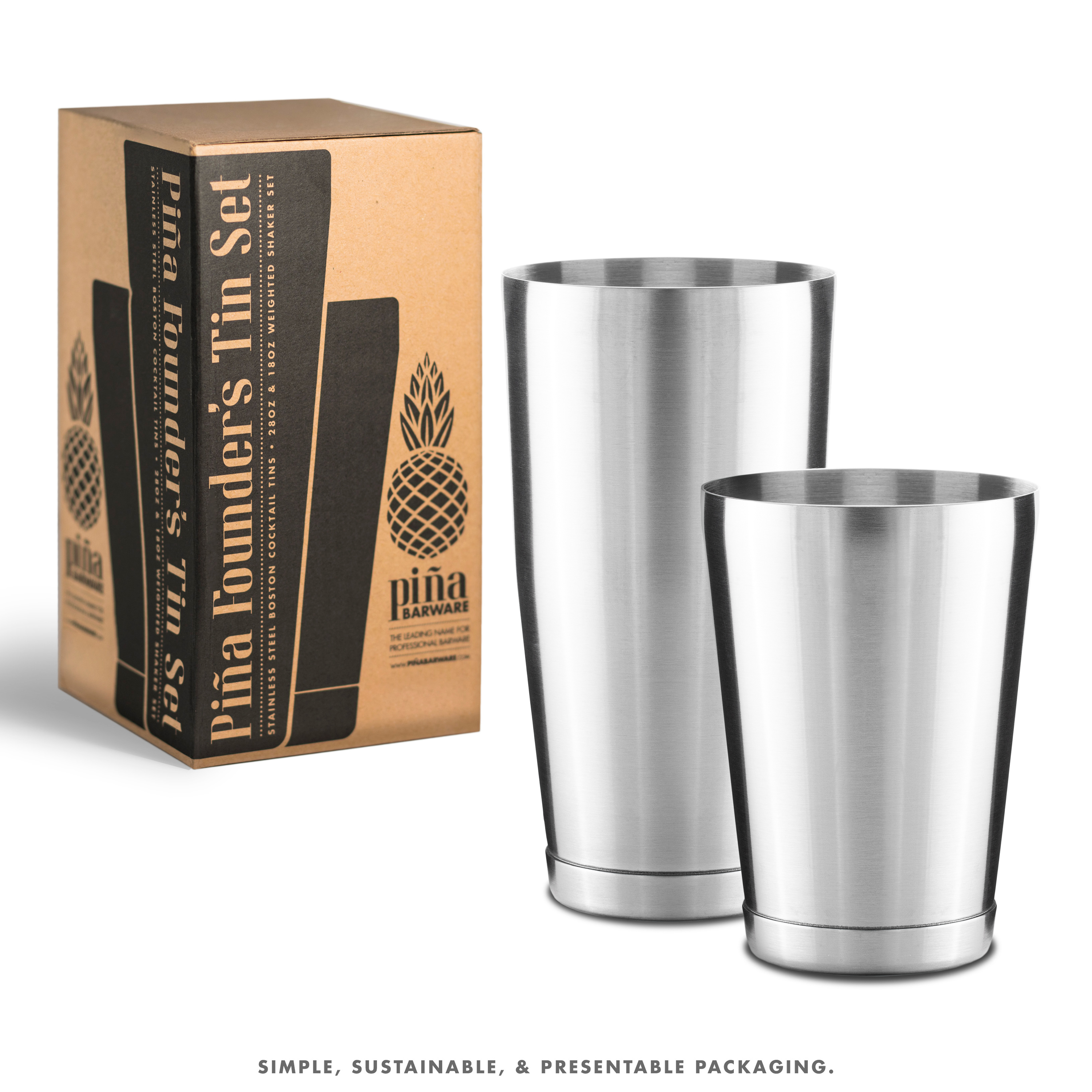 Piña Barware Tin in Tin Shaker brushed 825/525 ml